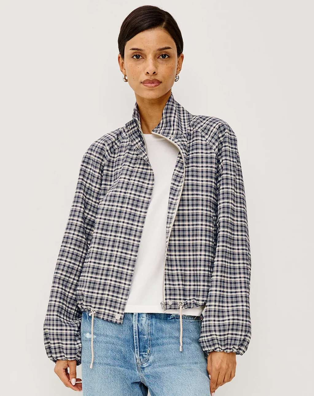 Blake - Mini Check RAILS women's plaid cropped jacket