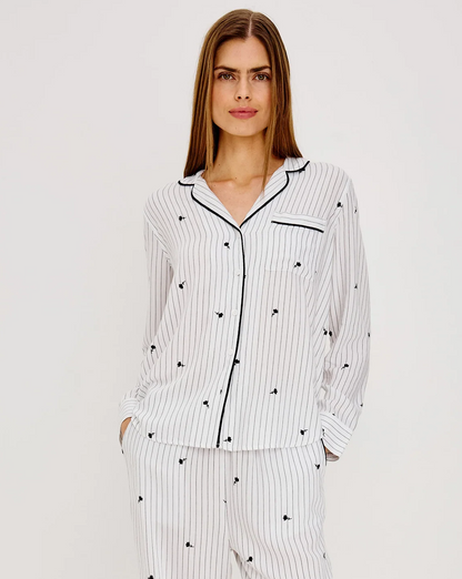 Luna Pajama Set - Striped Onyx Floral RAILS women's striped floral sleepwear