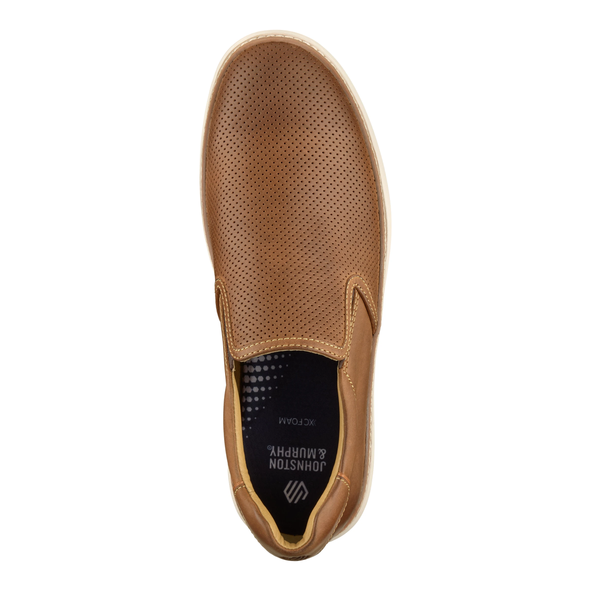 McGuffey 2 Perfed Slip On - Brown Oiled Full Grain by JOHNSTON AND MURPHY