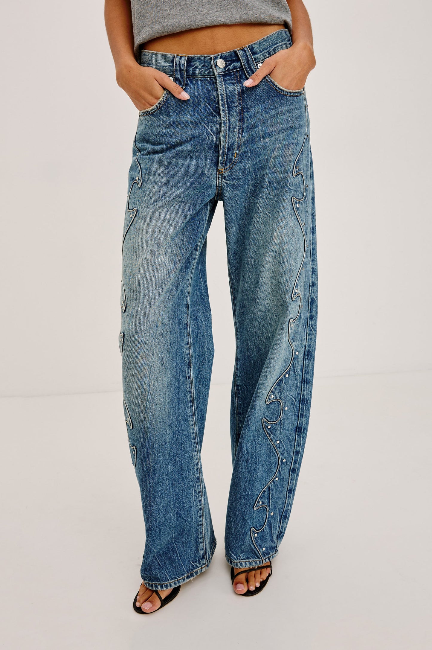 Belmont Arc - Indigo Outlaw RAILS women's blue wide leg jeans