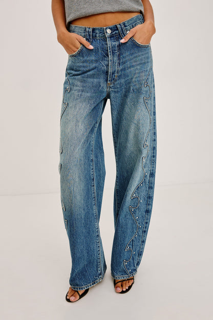 Belmont Arc - Indigo Outlaw RAILS women's blue wide leg jeans