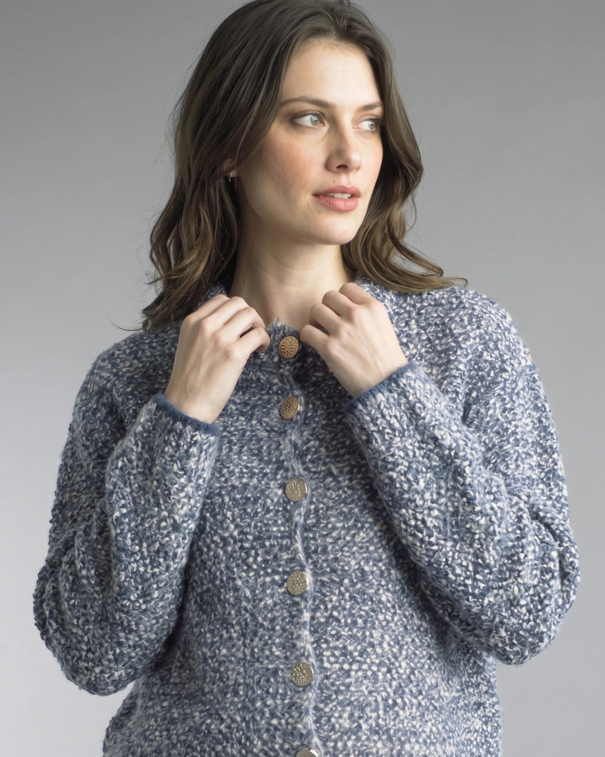 Button Front Jacket - Blue