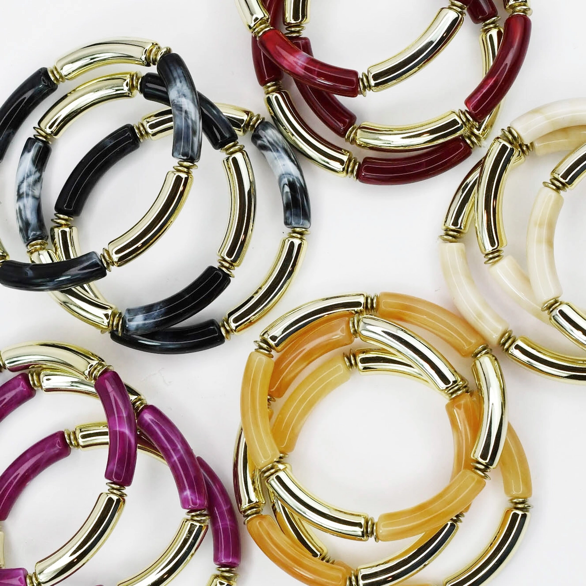 Live a Little Skinny Stretch Bracelet - Magenta