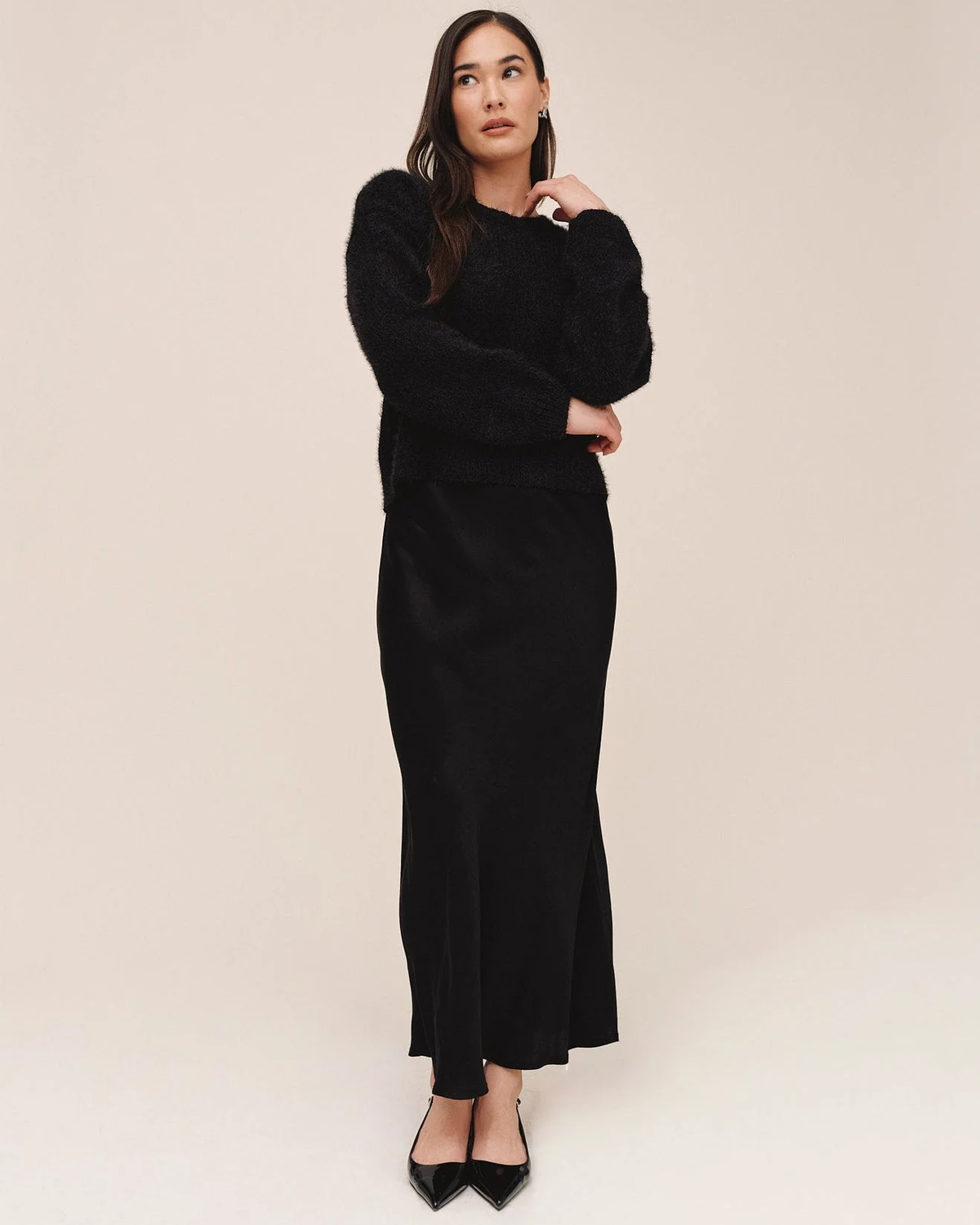 Bias Maxi Skirt - Black