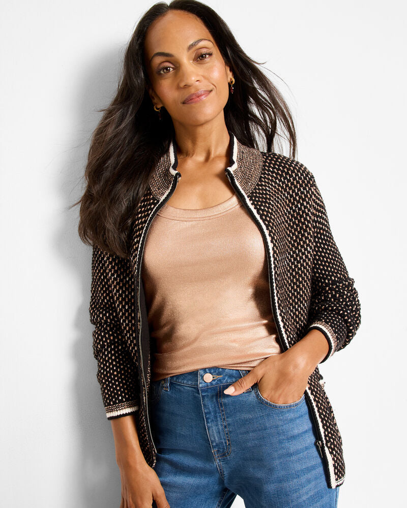 Brick Stitch Knit Jacket