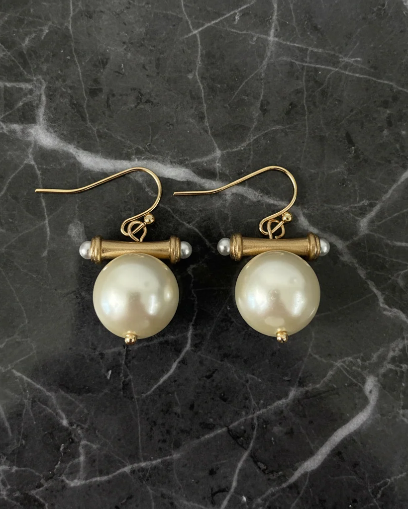 Pearl Dangle Earring w/ Bar