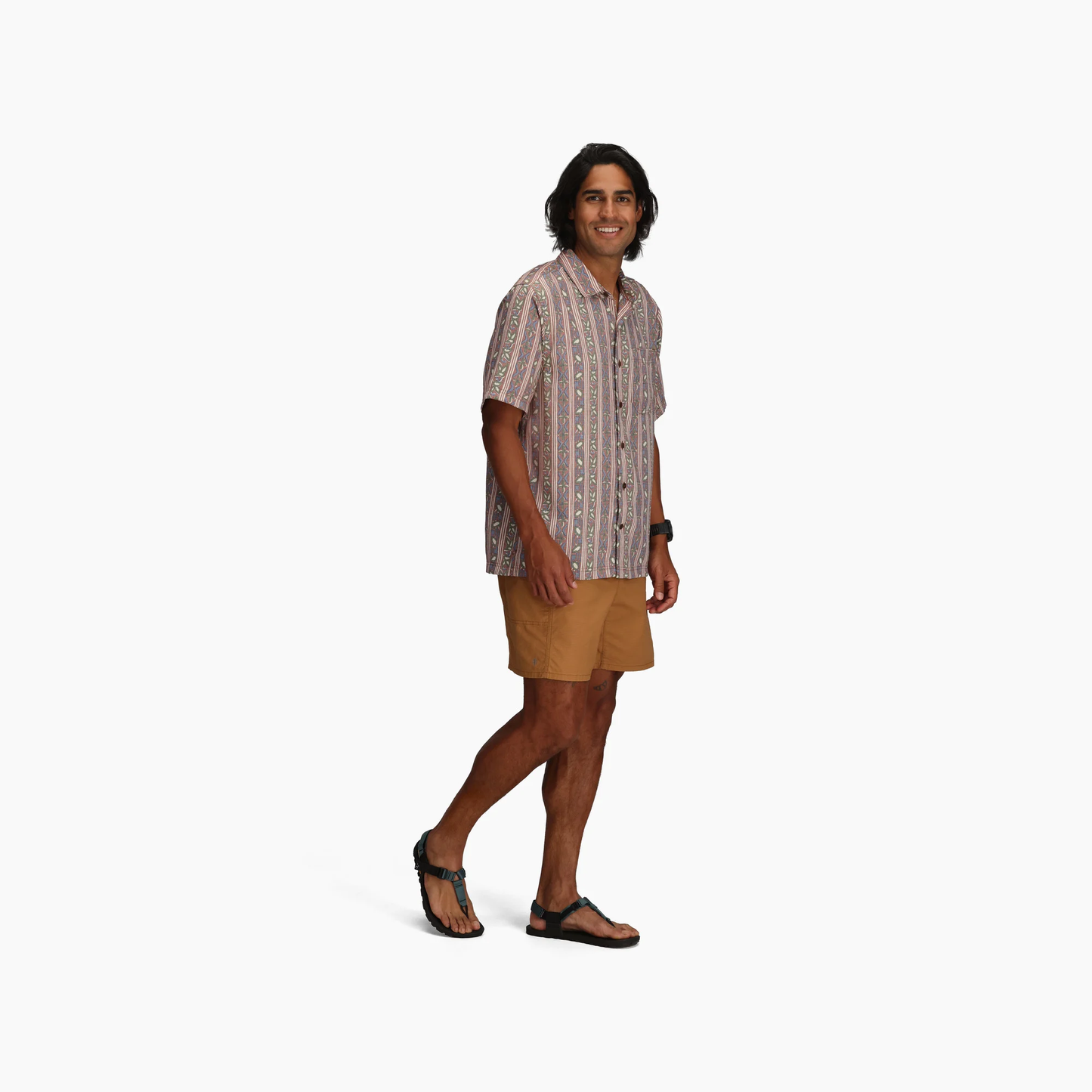 M Camino Pucker S/S short sleeve shirt with vintage-inspired vertical stripes in soft breathable fabric