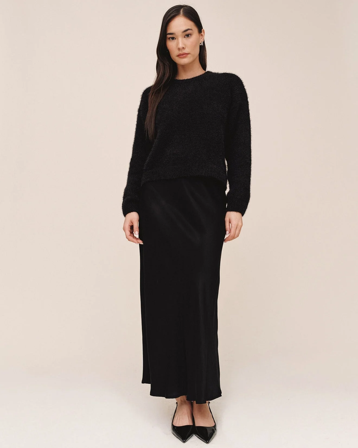 Bias Maxi Skirt - Black