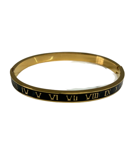 Enamel Roman Numeral Bangle