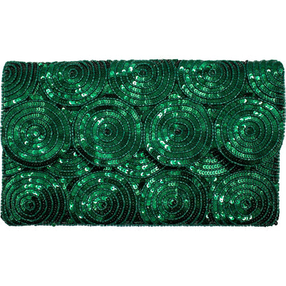 Emerald Sequin Clutch
