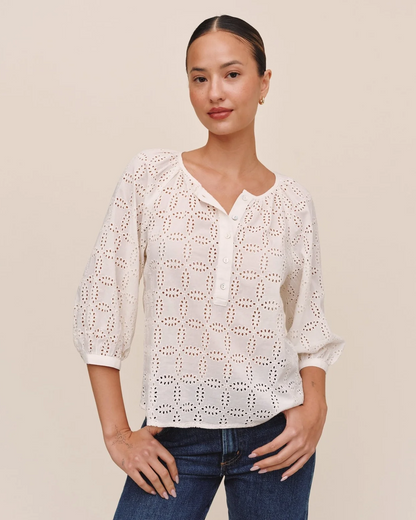 3/4 Sleeve Pullover - Ivory
