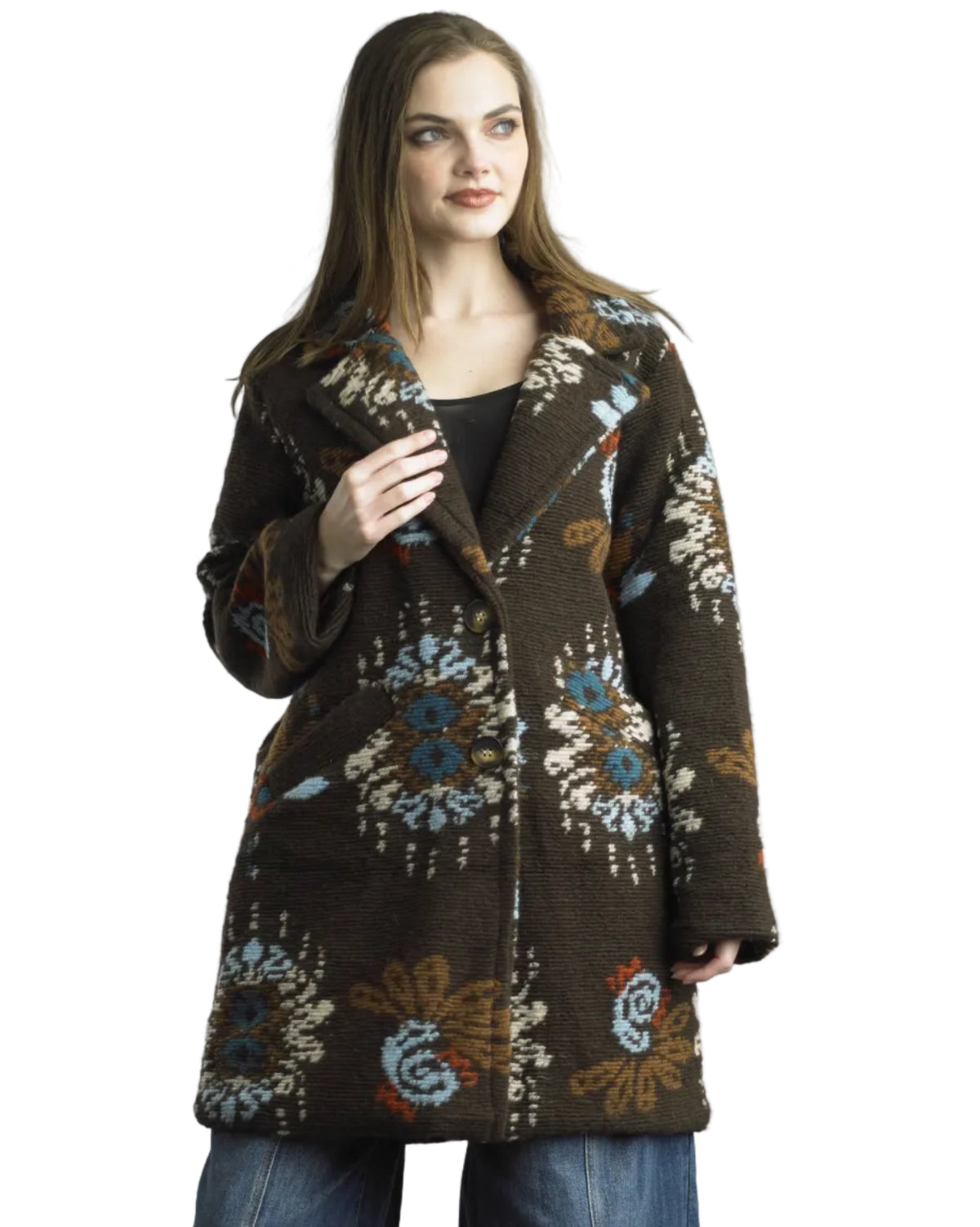 Boucle Coat - Brown