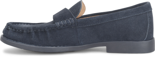 Maris penny loafer in blue suede with cushioned sole by BORN, women's shoes at HCO Fredericksburg