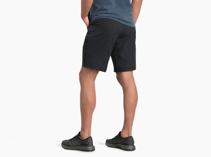 Silencr Kargo Short - Raven in black with ripstop, stretch, water resistant fabric by KUHL