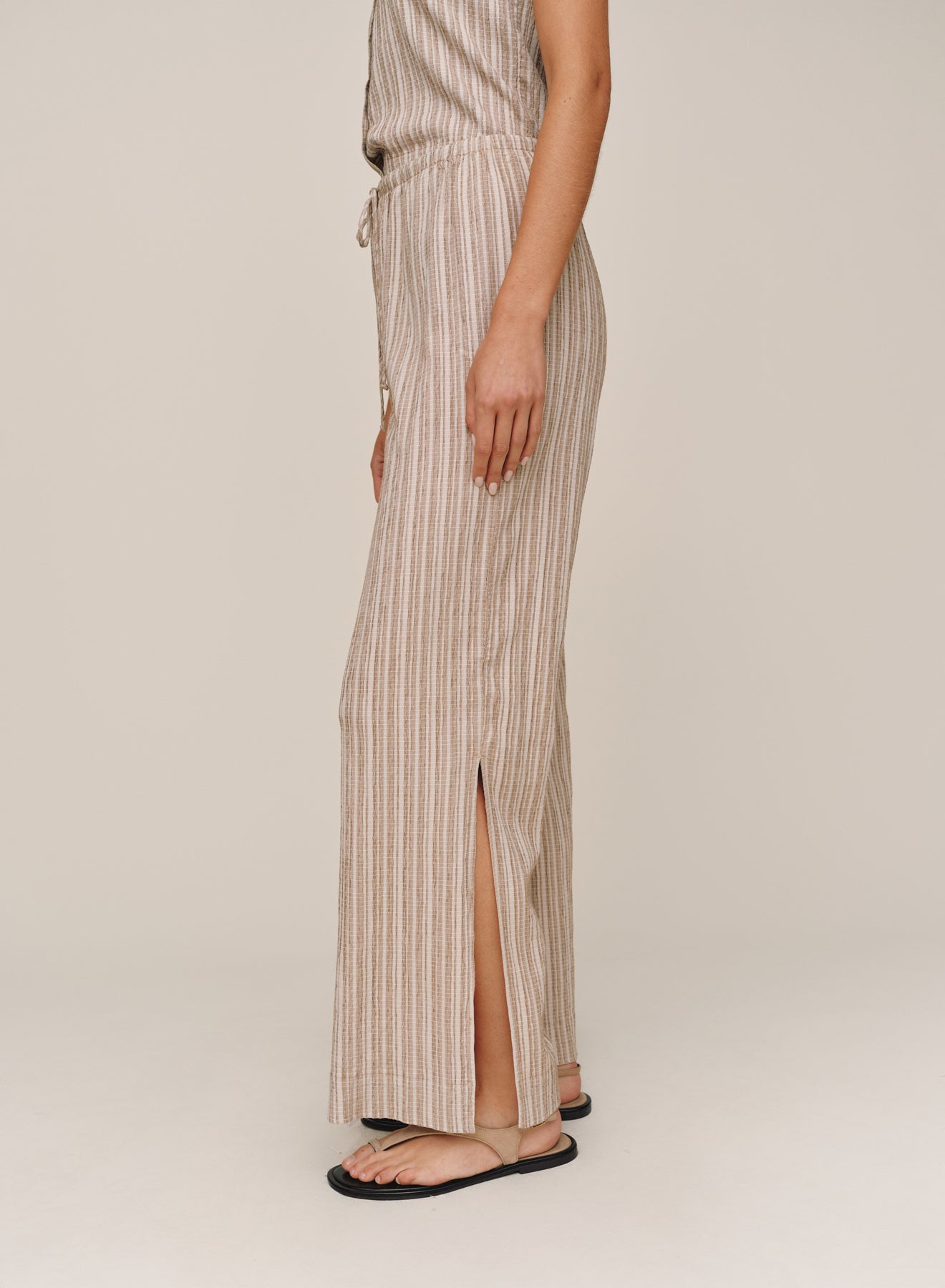 Side Slit Beach Pant - Driftwood