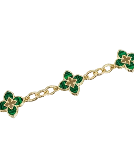 Malachite Flower Bracelet