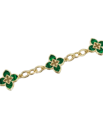 Malachite Flower Bracelet