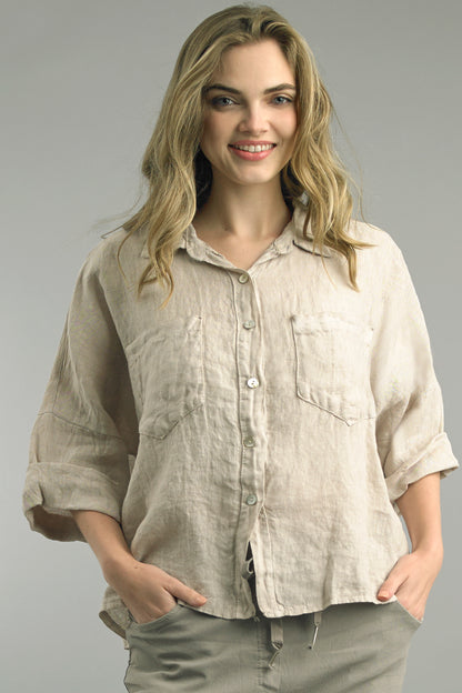 Two Pocket Linen Top