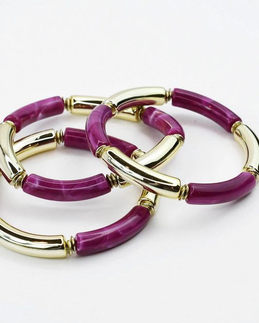 Live a Little Skinny Stretch Bracelet - Magenta