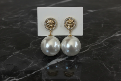 Jan H CZ Pearl Drop Earring 25mm