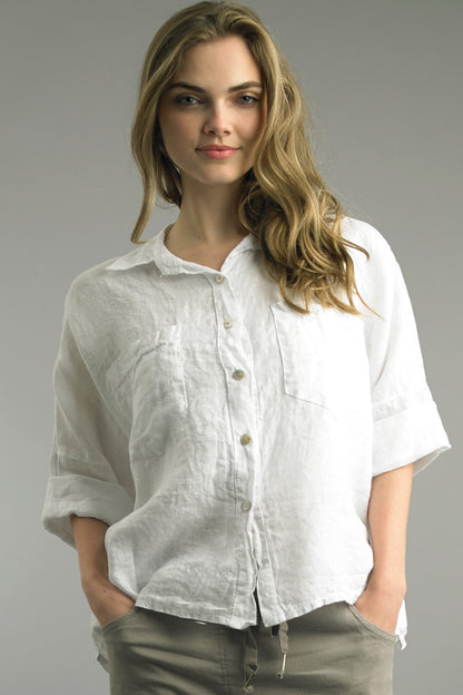 Two Pocket Linen Top
