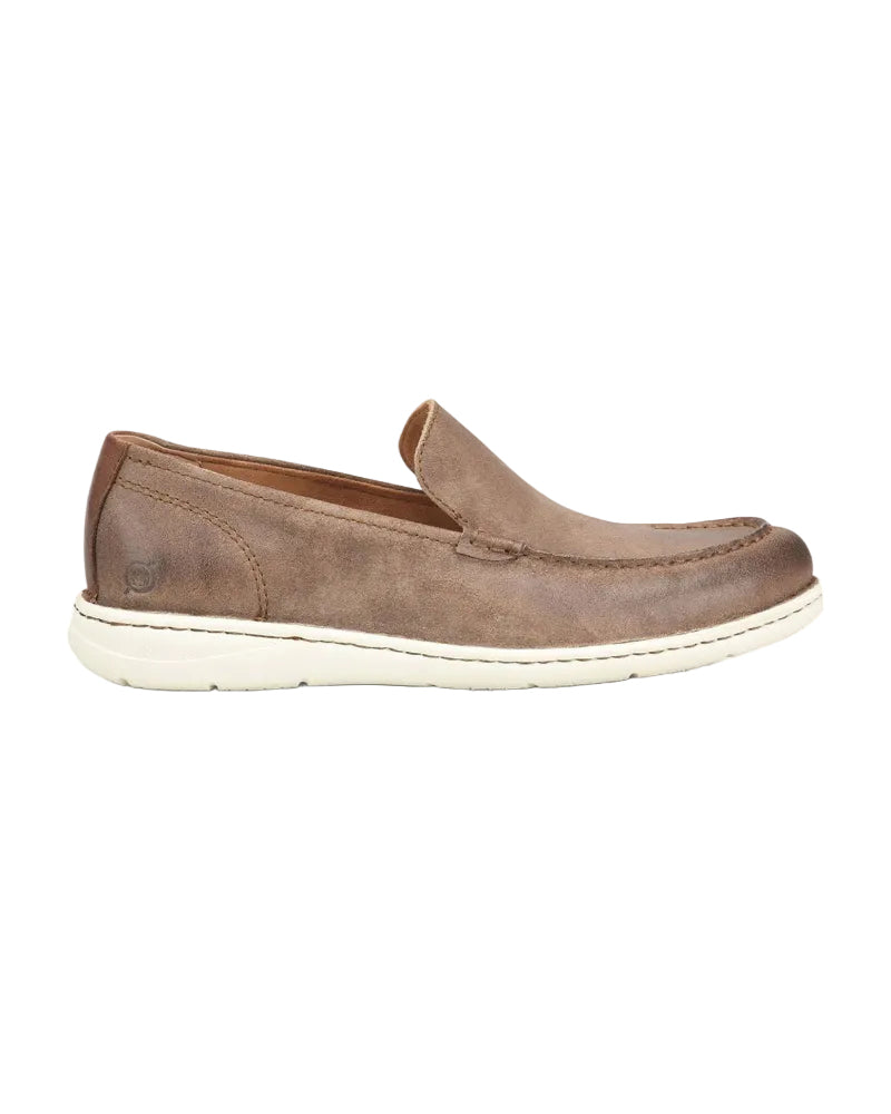 Thaton men's sporty slip-on in brown Italian leather with cushioned EVA sole by BORN