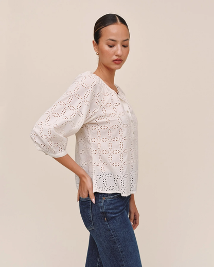 3/4 Sleeve Pullover - Ivory
