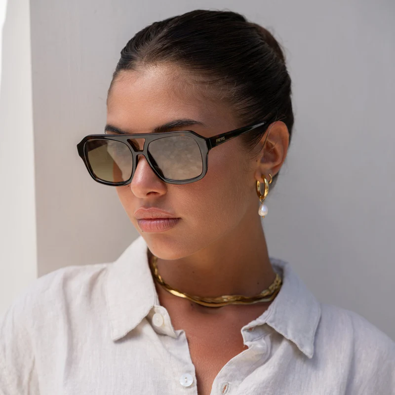 Havana Acetate Aviator Sunglasses