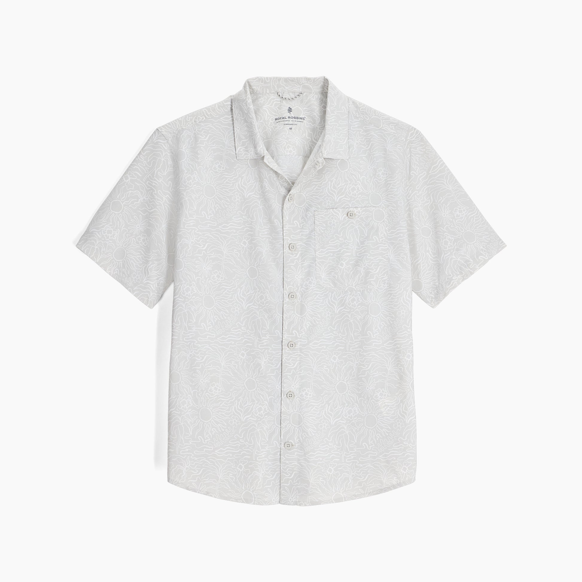 M Salathe Sun Shirt S/S - Soapstone Solar Pt, lightweight breathable sun-protective shirt by ROYAL ROBBINS