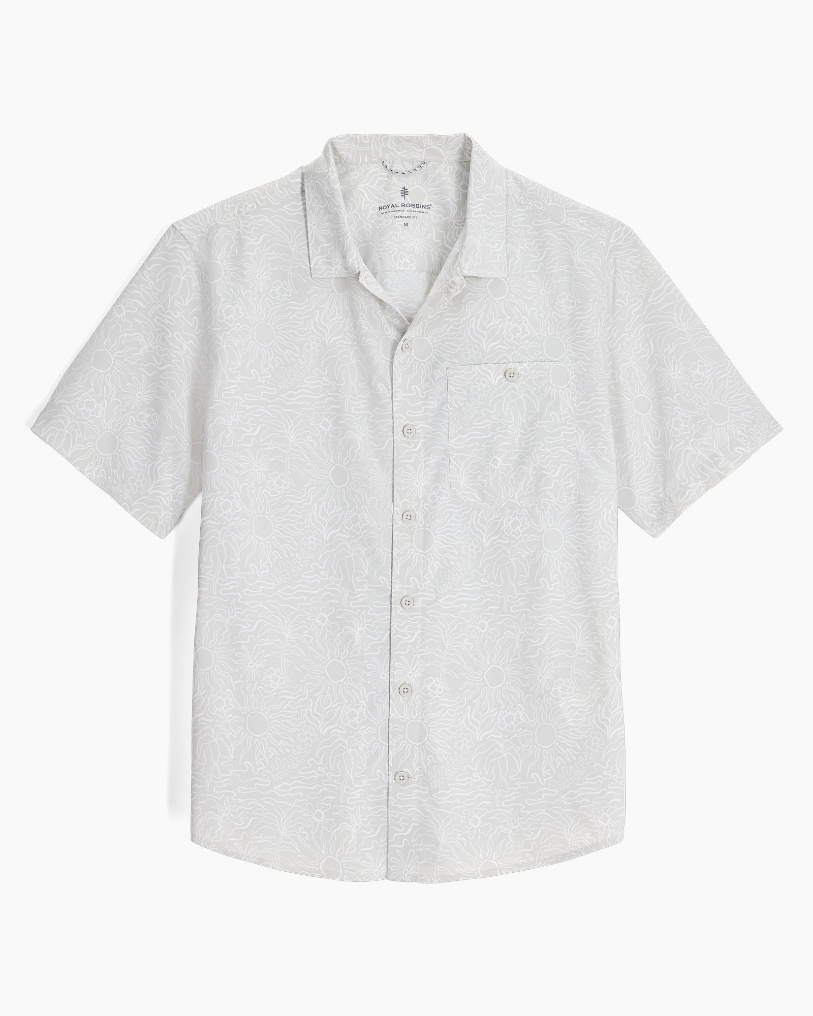 M Salathe Sun Shirt S/S - Soapstone Solar Pt, lightweight breathable sun-protective shirt by ROYAL ROBBINS