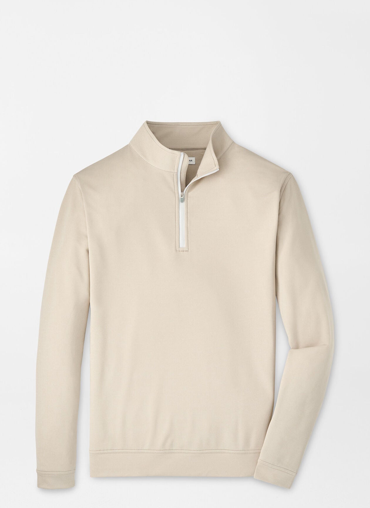 Perth Mélange Performance Quarter-Zip in beige stretch fabric, moisture-wicking by PETER MILLAR