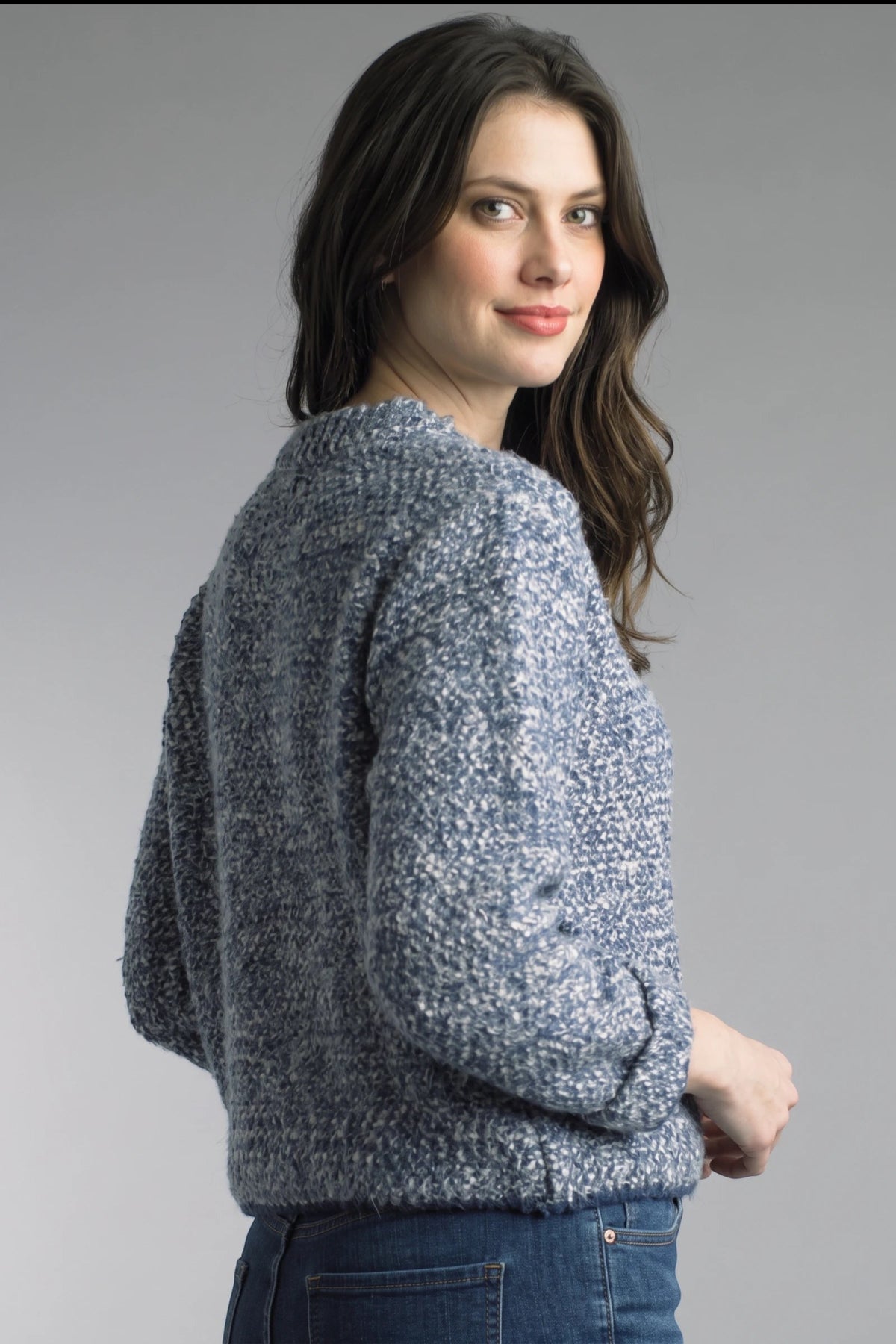 Button Front Jacket - Blue