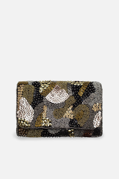 Beaded Double-Side Rectangular Mini Clutch