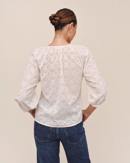 3/4 Sleeve Pullover - Ivory