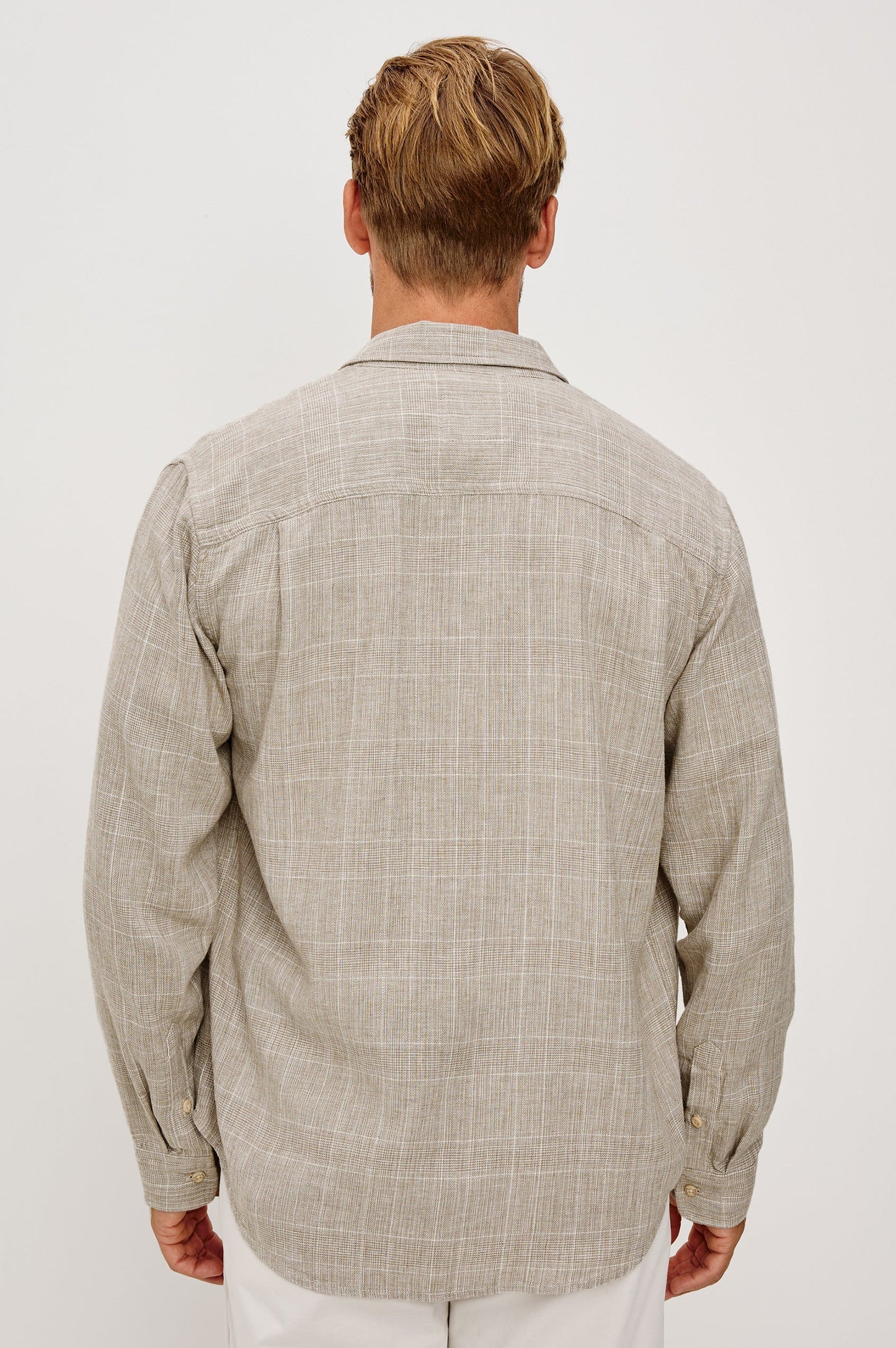 GRACY -BULGUR CREAM checkered linen-cotton long sleeve shirt by RAILS, Men's Shirts HCO
