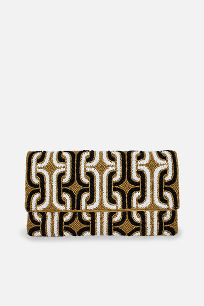 Coffee Beaded Clutch