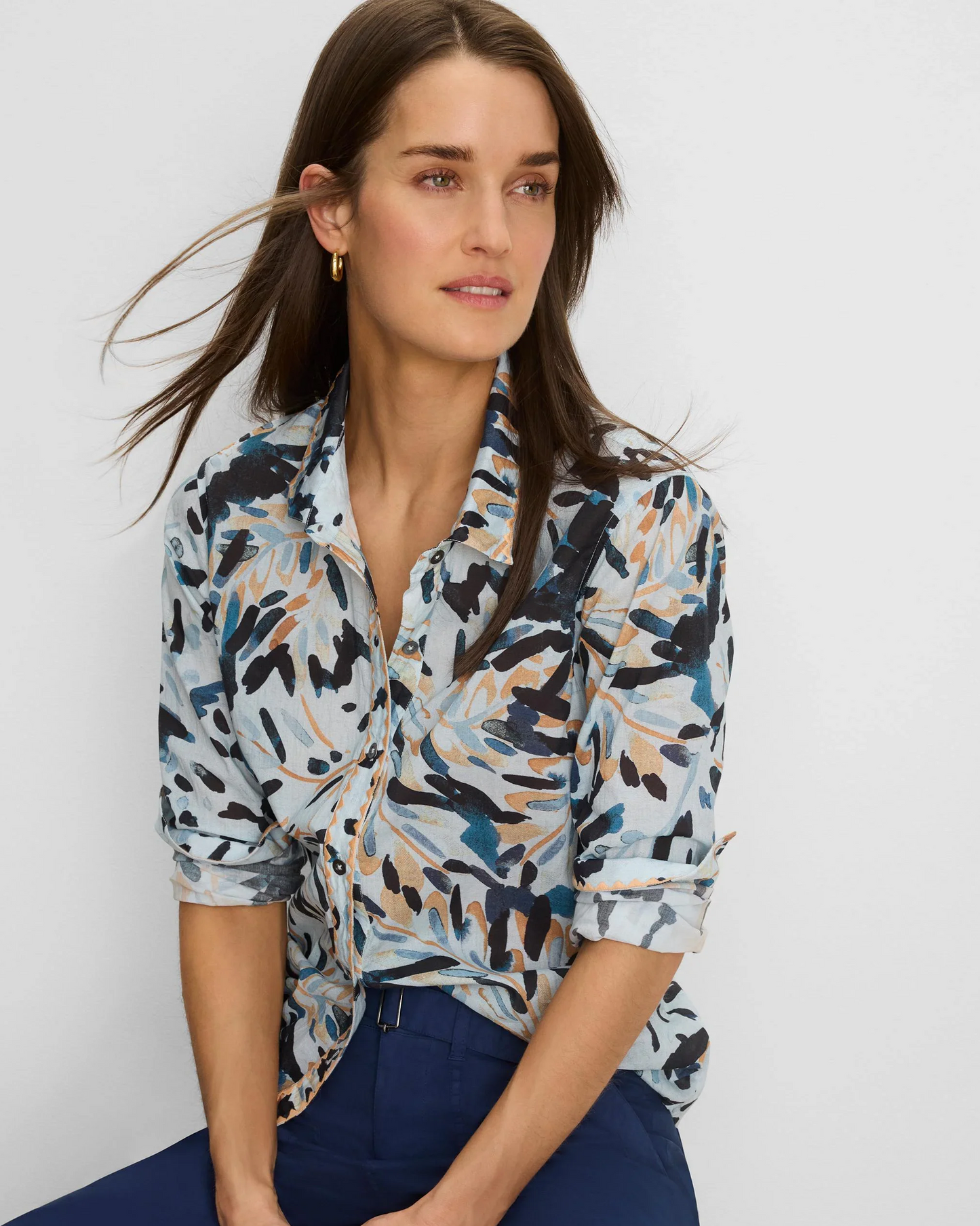 GARDEN SHADE COTTON CRINKLE SHIRT