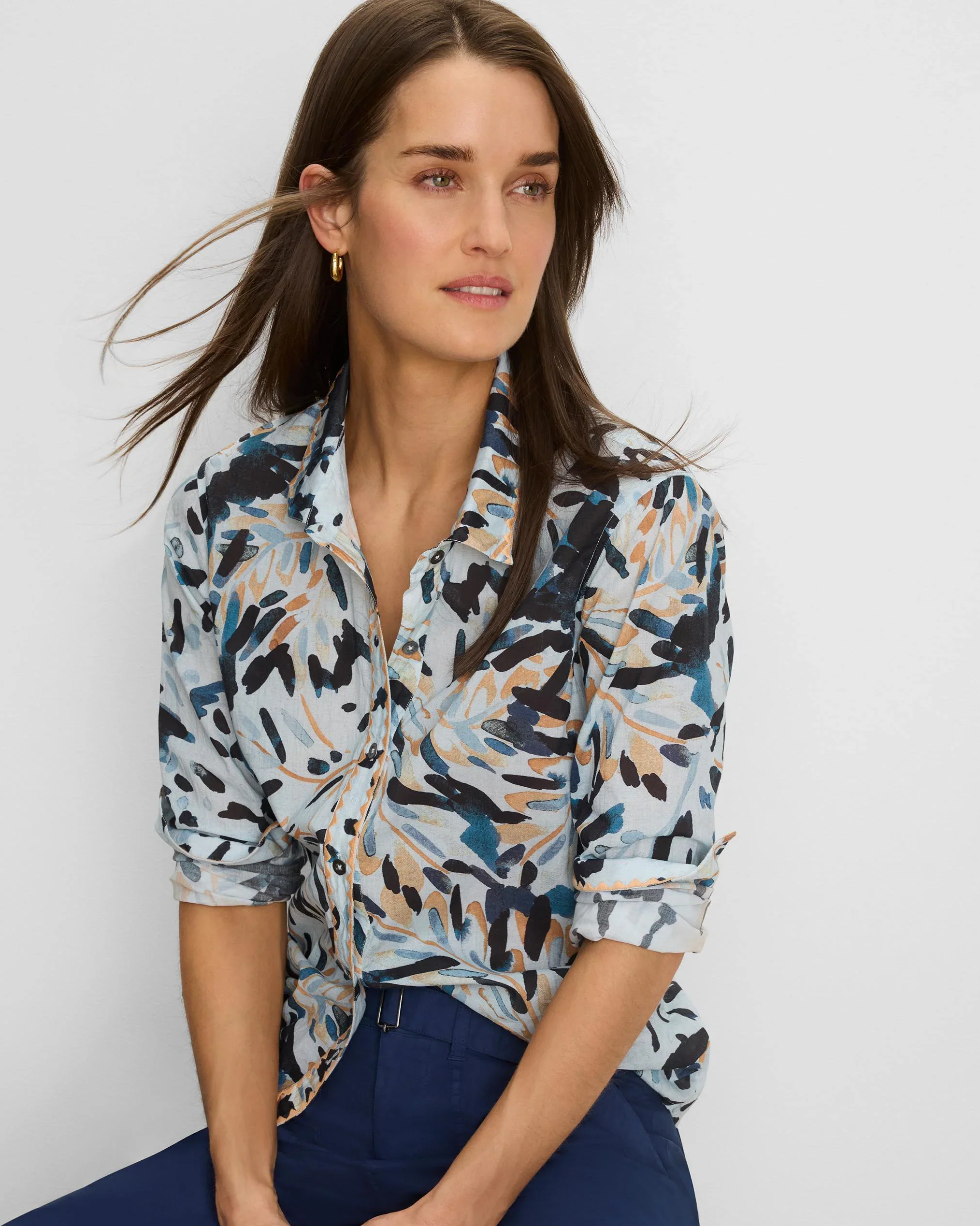GARDEN SHADE COTTON CRINKLE SHIRT