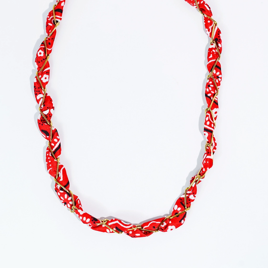 Bandana Twist Necklace - Red