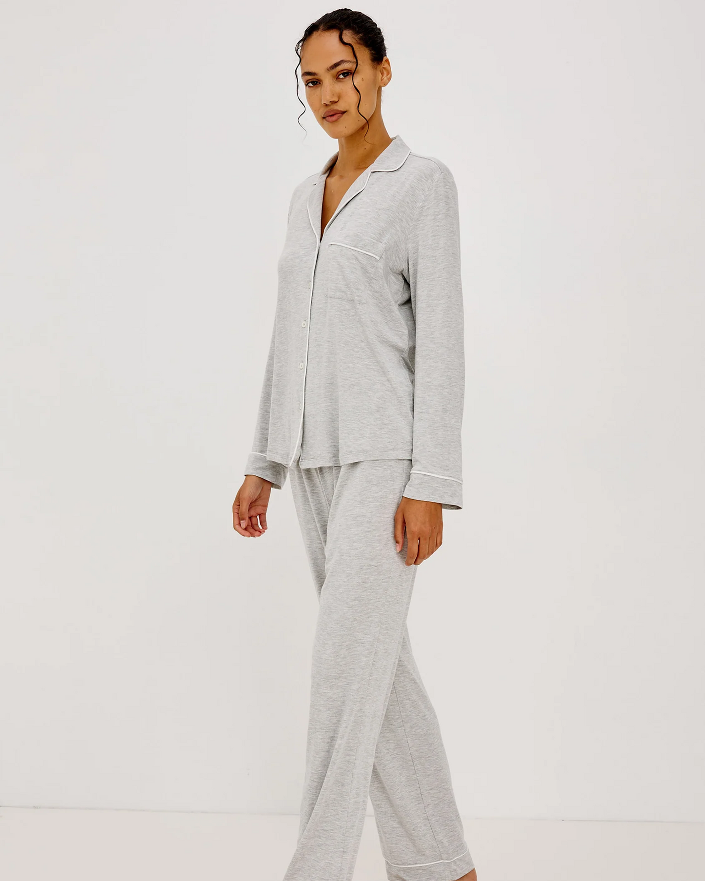 Varra Pajama Set Heather Grey RAILS women's gray button-up pajamas