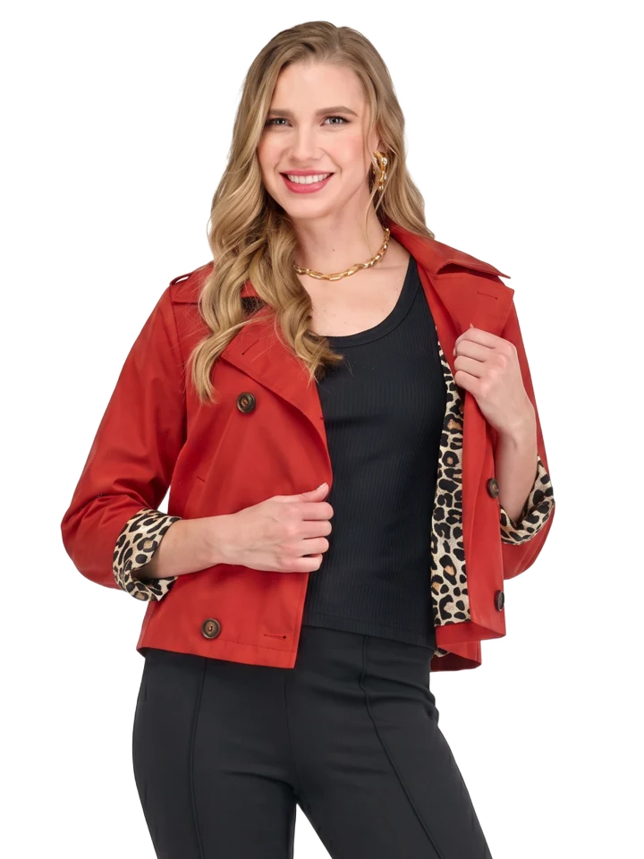 Short Trench Jacket - Flame