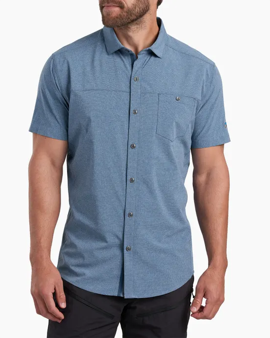 Optimizr SS - Endless Sea men's striped performance shirt with stretch and quick dry by KUHL