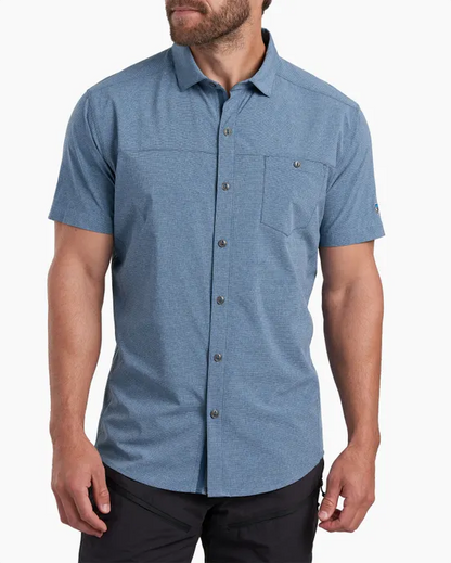 Optimizr SS - Endless Sea men's striped performance shirt with stretch and quick dry by KUHL