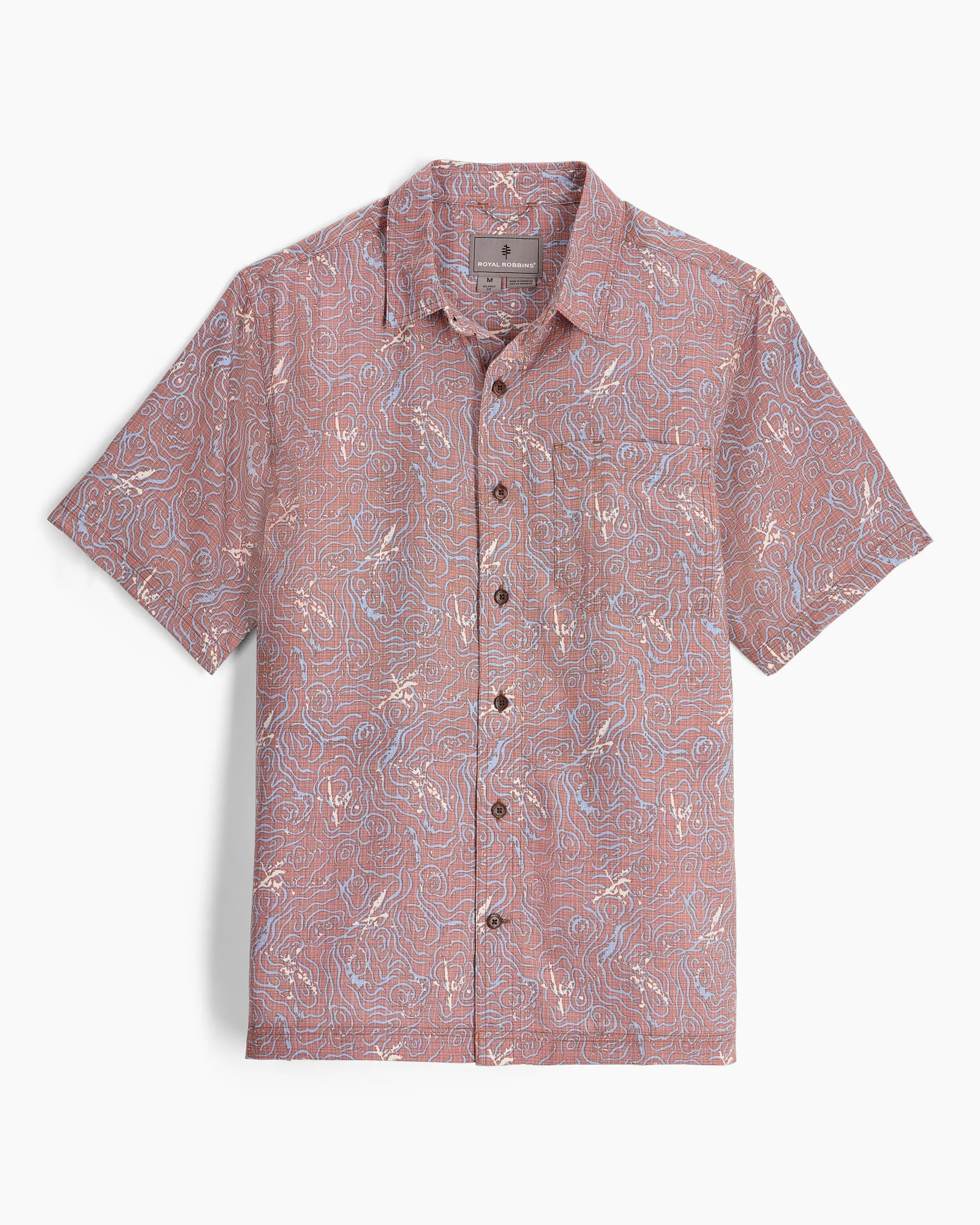 M Camino Pucker S/S - Mahogany Kayaker Pt, lightweight breathable shirt by ROYAL ROBBINS, curated Texas