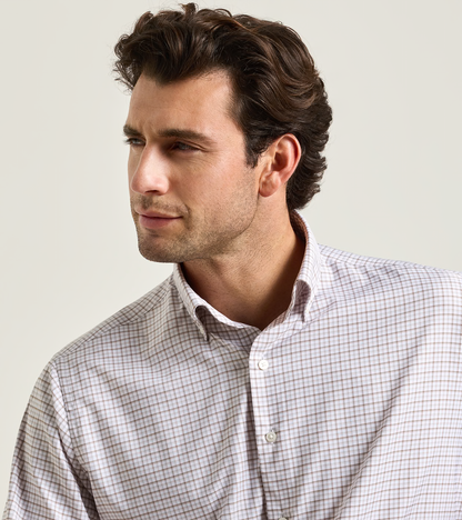 Axel Performance Twill Sport Shirt by PETER MILLAR in white checkered