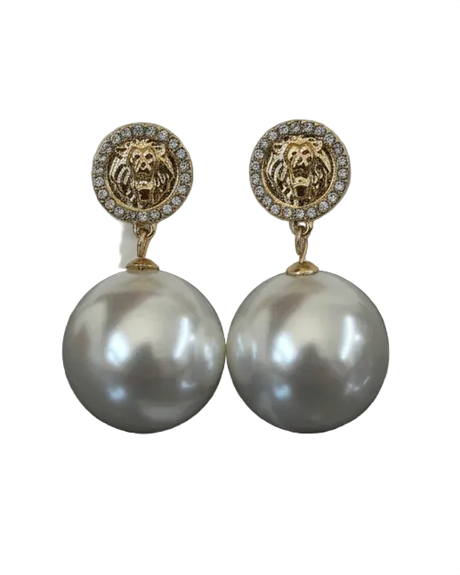 Jan H CZ Pearl Drop Earring 25mm