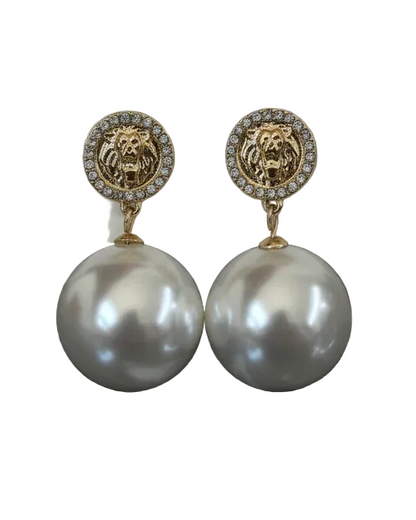 Jan H CZ Pearl Drop Earring 25mm