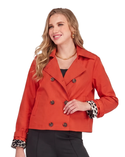 Short Trench Jacket - Flame