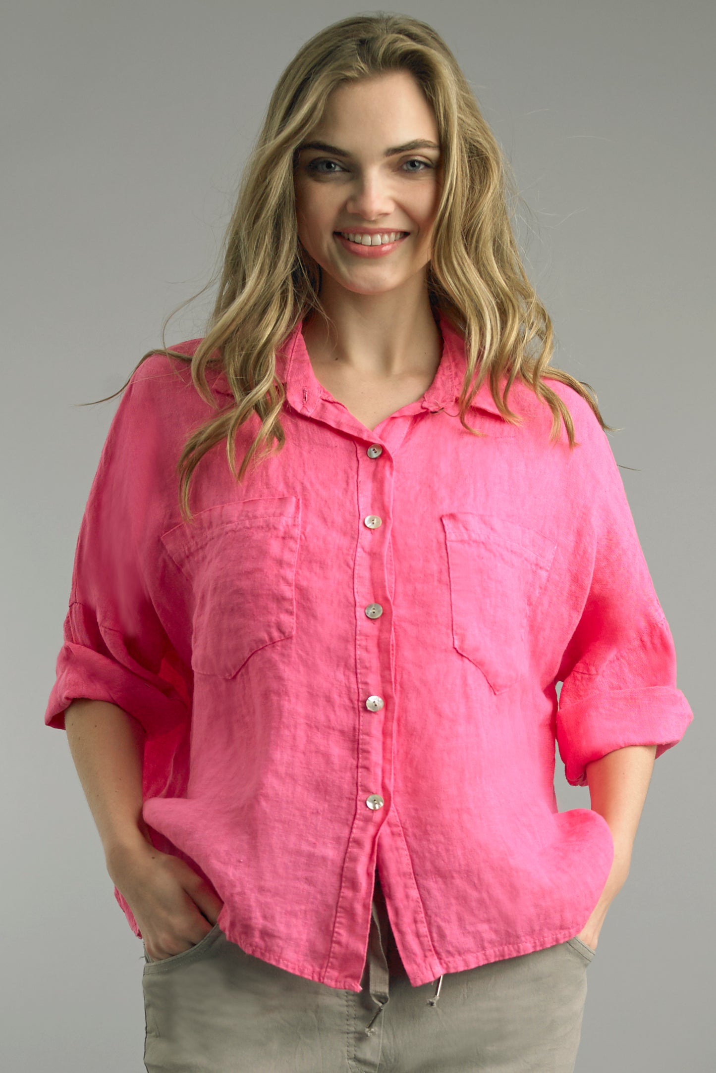 Two Pocket Linen Top