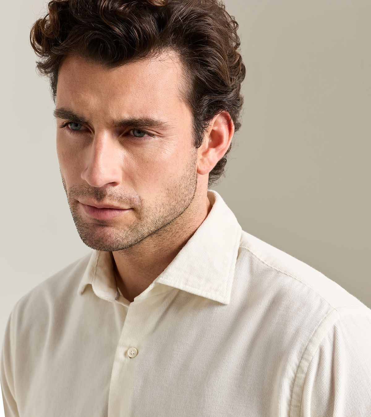 Aspen Cotton Cashmere Corduroy Sport Shirt by PETER MILLAR in beige for men